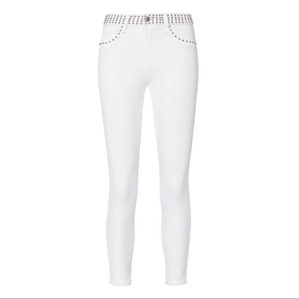 L’AGENCE white studded skinny jeans size 29
